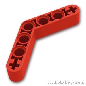 テクニック リフトアーム 1 x 7 - べント(4 - 4)：[Red / レッド]
