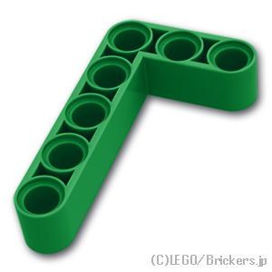 テクニック リフトアーム 3 x 5 - L字：[Green / グリーン]