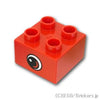 デュプロ ブロック 2 x 2 カーブハイライトスモールアイ パターン(両面)：[Red / レッド]