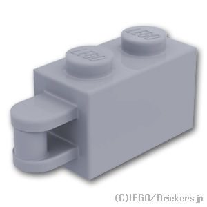 ブロック 1 x 2 - 垂直ハンドル タイプ2：[Light Bluish Gray / グレー]