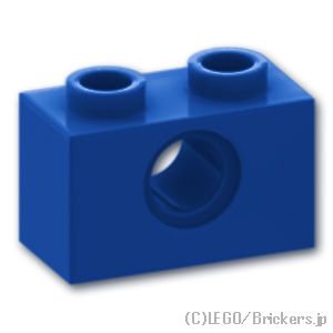 テクニック ブロック 1 x 2 - ピン穴1：[Blue / ブルー]
