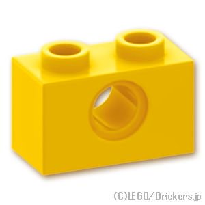 テクニック ブロック 1 x 2 - ピン穴1：[Yellow / イエロー]