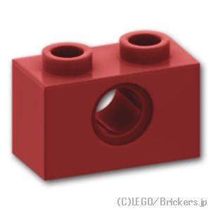 テクニック ブロック 1 x 2 - ピン穴1：[Dark Red / ダークレッド]