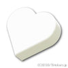 ラウンド タイル 1 x 1 - ハート：[White / ホワイト]