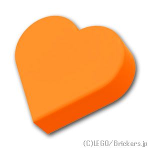 タイル 1 x 1 - ハート：[Orange / オレンジ]