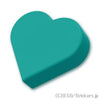 ラウンド タイル 1 x 1 - ハート：[Dark Turquoise / ダークターコイズ]