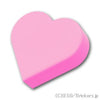 ラウンド タイル 1 x 1 - ハート：[Bright Pink / ブライトピンク]