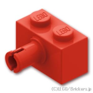 ブロック 1 x 2 - ピンとスタッドホルダー：[Red / レッド]