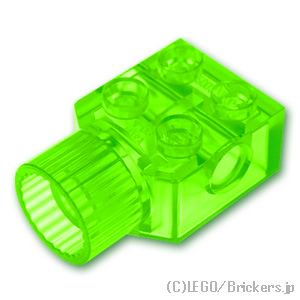テクニック ブロック 2 x 2 - ローテーションジョイントソケット：[Tr,Bt Green / トランスブライトグリーン]