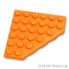 ウェッジ プレート 6 x 6 - コーナーカット：[Orange / オレンジ]