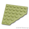 ウェッジ プレート 6 x 6 - コーナーカット：[Olive Green / オリーブグリーン]