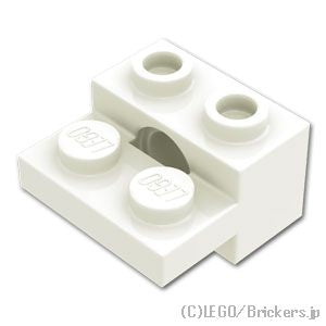 テクニック ブロック 1 x 2 - プレート 1 x 2：[White / ホワイト]