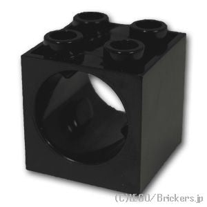 テクニック ブロック 2 x 2 x 1 2/3 - スクリュー 6L 用穴付き：[Black / ブラック]