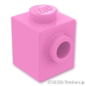 ブロック 1 x 1 - 1面スタッド：[Bright Pink / ブライトピンク]