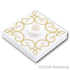 プレート 2 x 2 ジャンパー - ゴールドレース柄：[White / ホワイト]