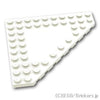 ウェッジ プレート 10 x 10 - コーナーカット：[White / ホワイト]