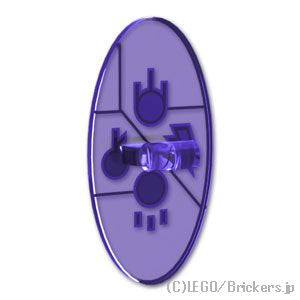 オーバルシールド - ディメンションキーストーン 3ストーン&稲妻アイコン：[Tr,Purple / トランスパープル]
