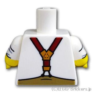 トルソー - 袖をまくったシャツとサスペンダー：[White / ホワイト]