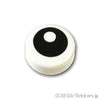 ラウンド タイル 1 x 1 - ブラックアイ 白点付：[White / ホワイト]