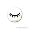 ラウンド タイル 1 x 1 - ブラックアイ 閉じた眼：[White / ホワイト]