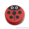 ラウンド タイル 1 x 1 - てんとう虫：[Red / レッド]