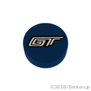 ラウンド タイル 1 x 1 - “GT”ロゴ：[Dark Blue / ダークブルー]